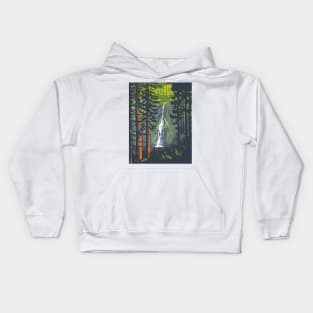 Marymere Falls in Olympic National Park Washington State WPA Poster Art Kids Hoodie